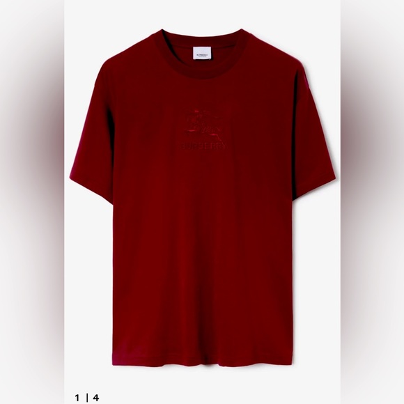 Men Burberry Burgundy T-Shirt  SIZE XL